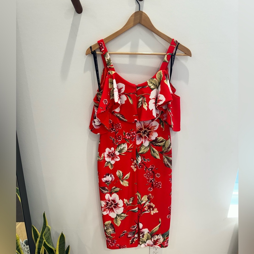Spicy & Floral Red Dress View 3